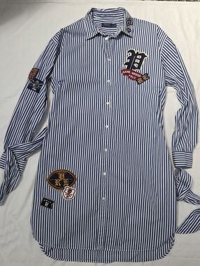 Ralph Lauren Polo Striped Patch Shirtdress 12